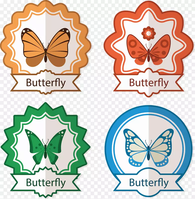 蝴蝶图标绘制蝴蝶标签