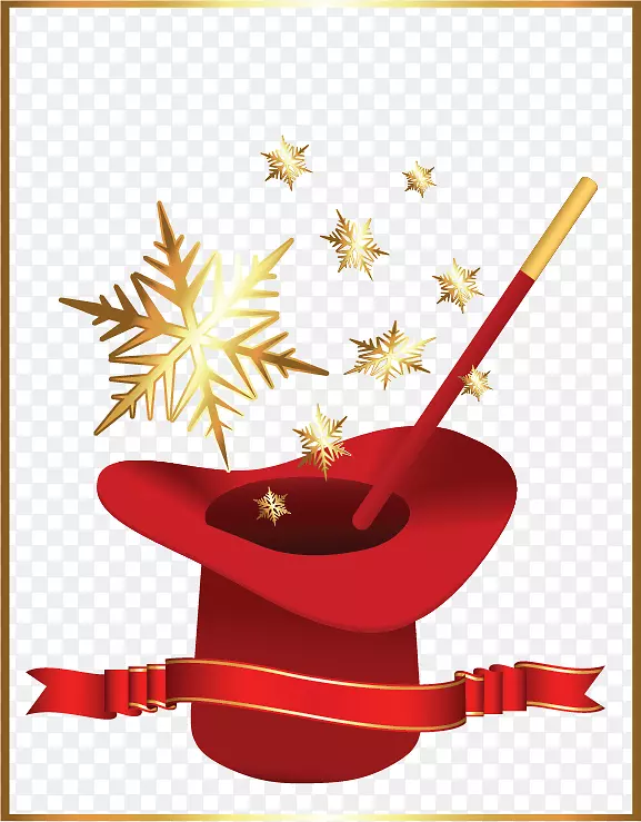 魔术剪辑艺术-圣诞魔法红色帽子