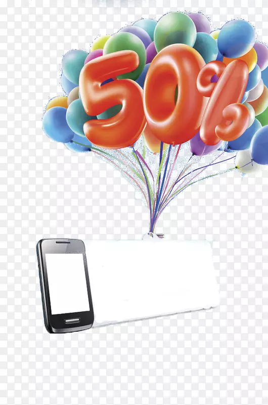 三维计算机图形下载剪辑艺术-带气球的手机广告牌
