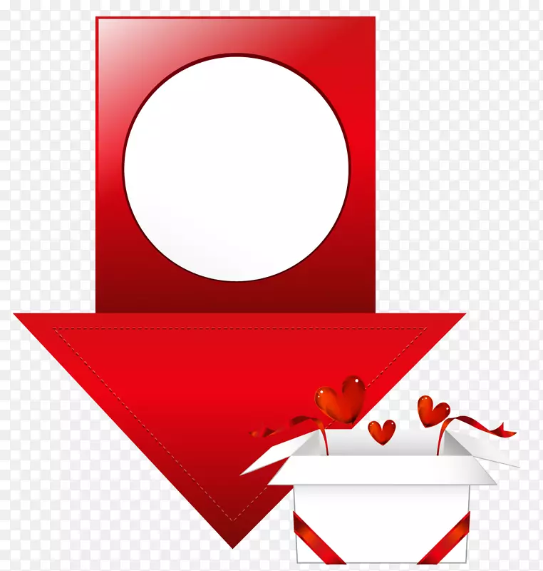 红色礼物箭头-红色礼品盒向下箭头