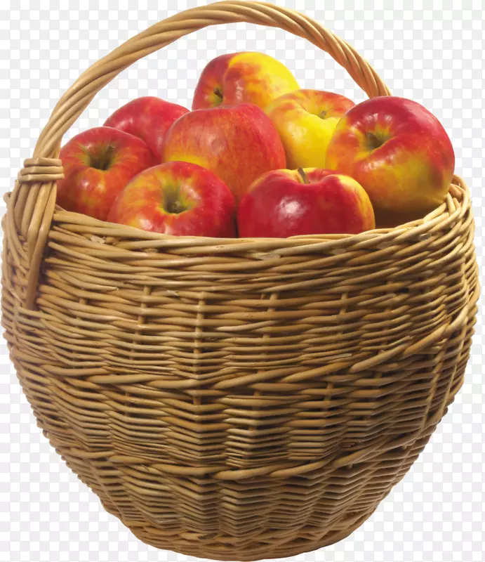 苹果派的篮子-3D素描3D图标，水果篮