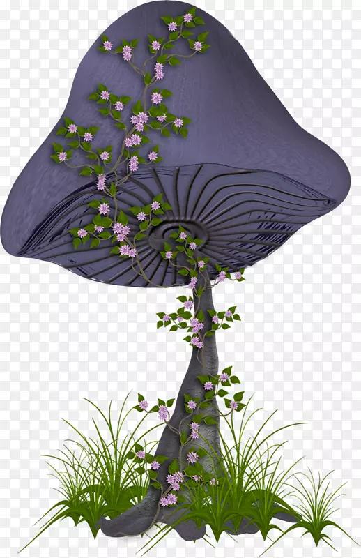 紫蘑菇紫罗兰剪贴画-紫蘑菇
