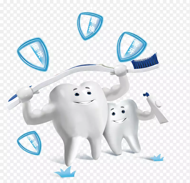 牙刷嘴牙膏保护牙齿