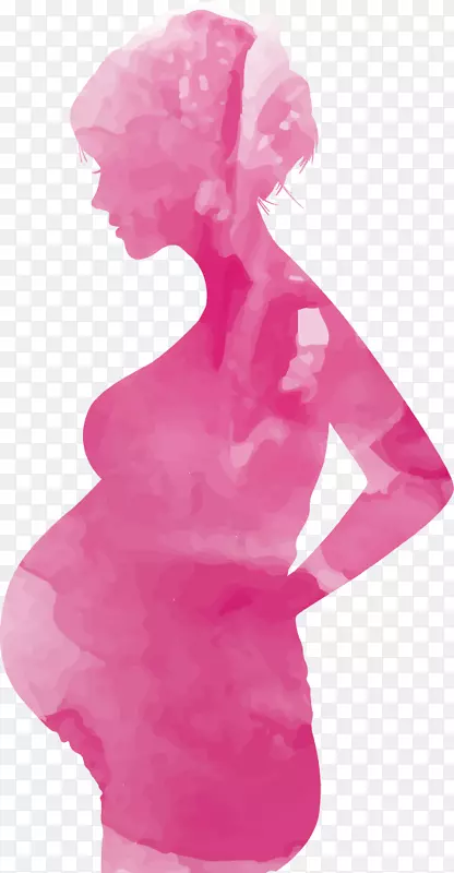 母亲节怀孕妇女-孕妇水彩画