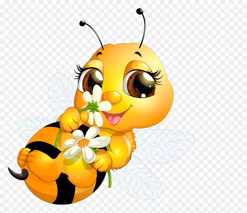 蜂后剪贴画-可爱的蜜蜂