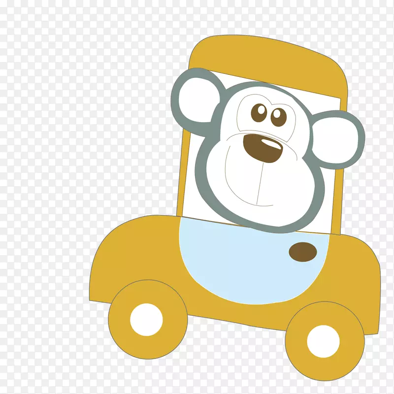 卡通剪贴画-猴子驾驶汽车