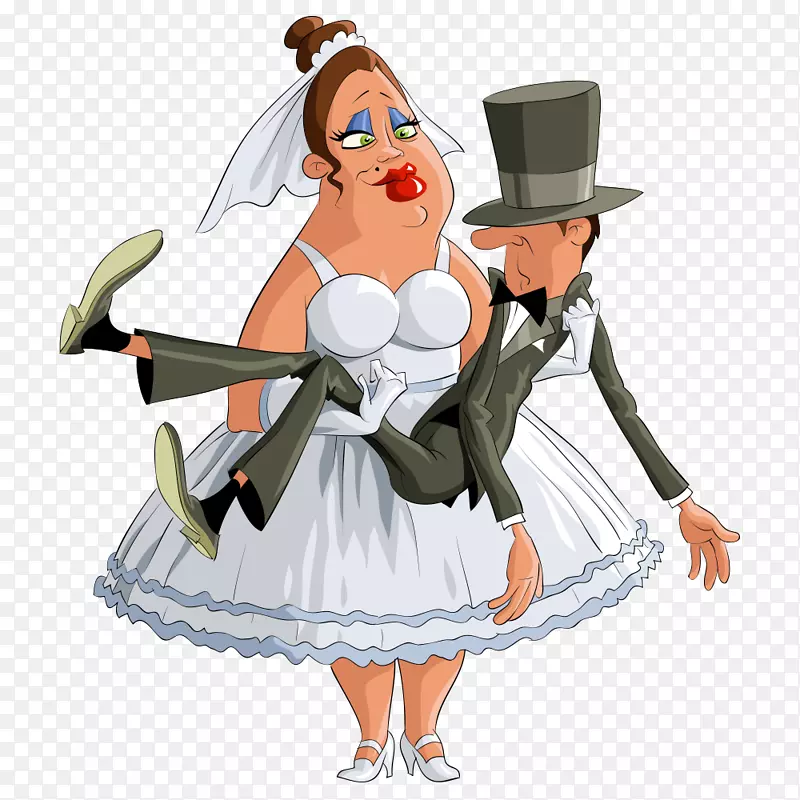 婚礼动画婚纱剪贴画男女结婚