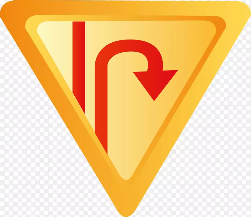黄色标志警告标志-黄色三角道路标志元素