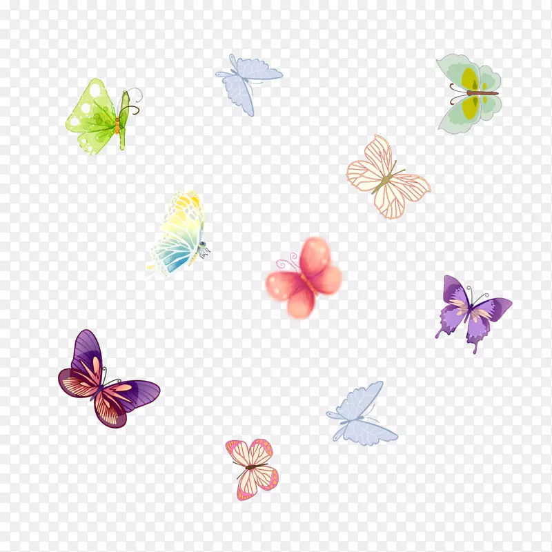 蝴蝶-色彩斑斓的蝴蝶拉料免费