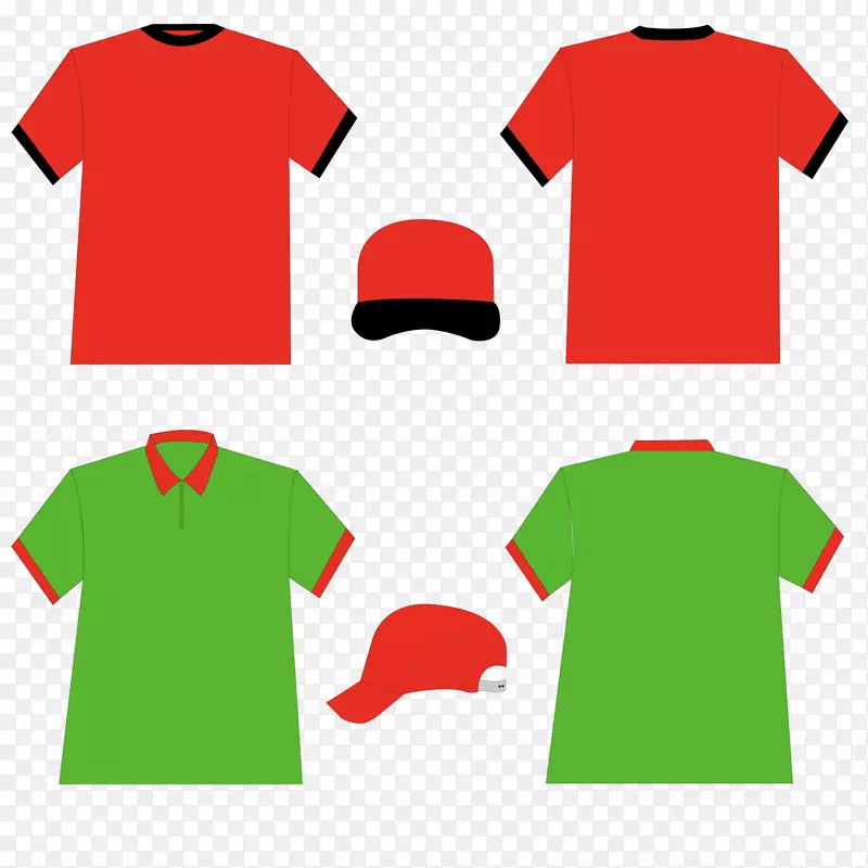 t恤服装模板帽子-男女制服和帽子