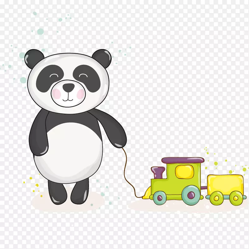 大熊猫熊夹卡通熊猫