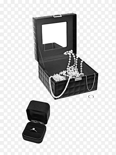 棺材珍珠黑白珠宝.黑色珍珠珠宝盒链
