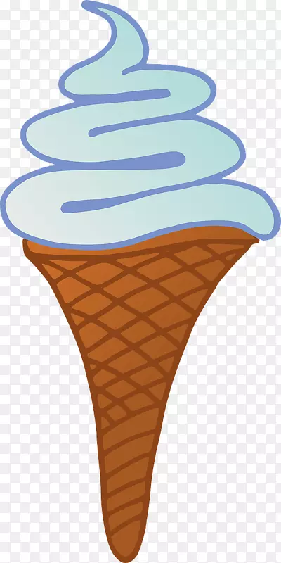 冰淇淋锥冰夹艺术-蓝色冰淇淋