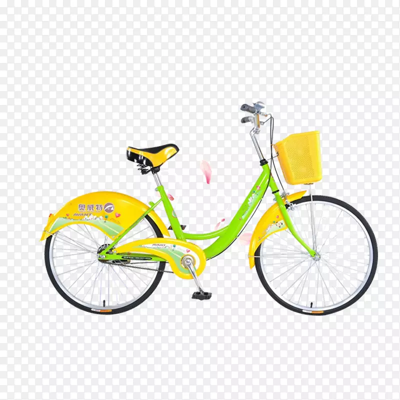 自行车车轮自行车车架自行车共享系统-黄色自行车轮胎