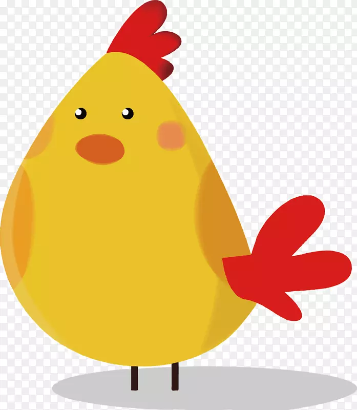 鸡土坯插画-农村可爱的小公鸡