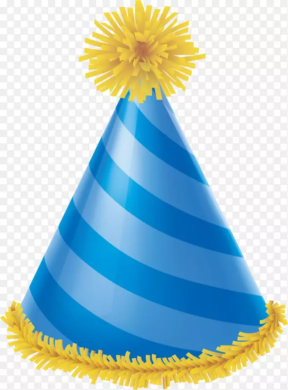 派对帽蓝色生日-蓝色条纹生日
