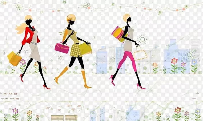 时尚购物袋-退货妇女购物