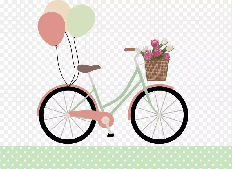 自行车气球贺卡夹艺术-温暖的自行车