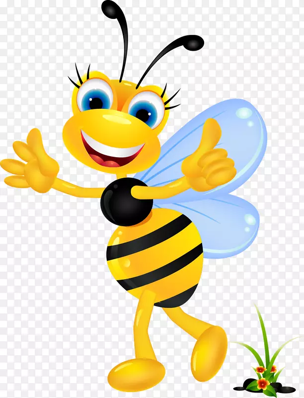 蜜蜂动画剪贴画-可爱的卡通蜜蜂
