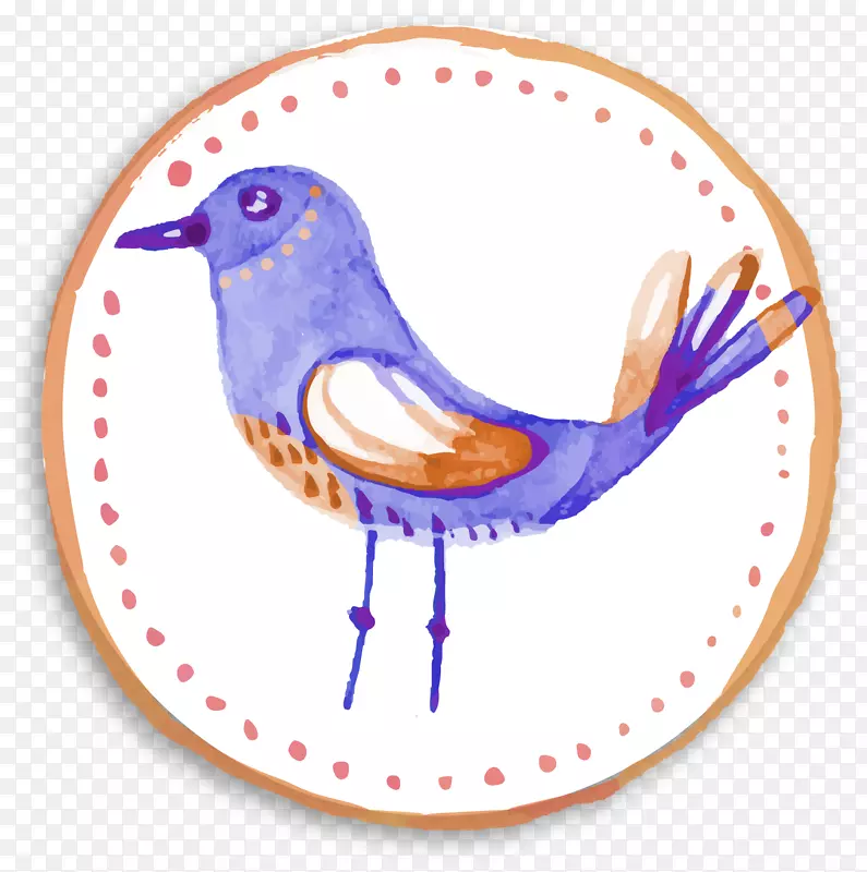 鸟类水彩画.鸟类标记的水彩画