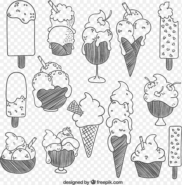 冰淇淋画绘画-冰淇淋设计材料下载，