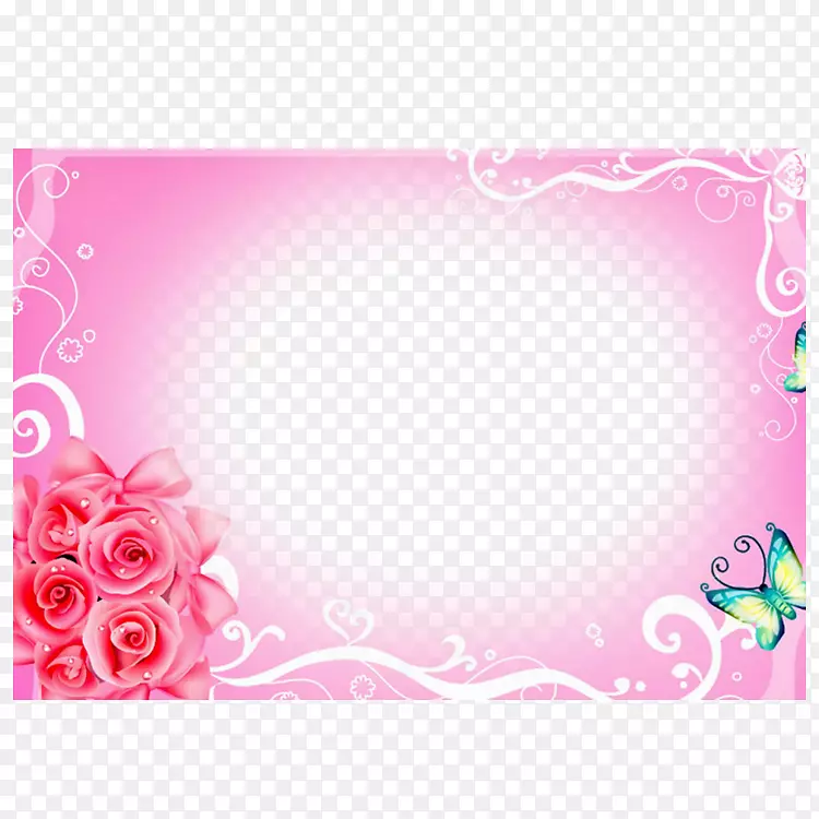 海滩玫瑰画框下载-粉红色玫瑰框
