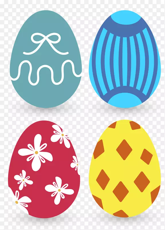 复活节彩蛋剪贴画-儿童风格彩蛋