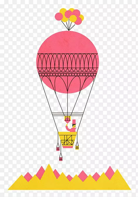 热气球飞行图.卡通热气球