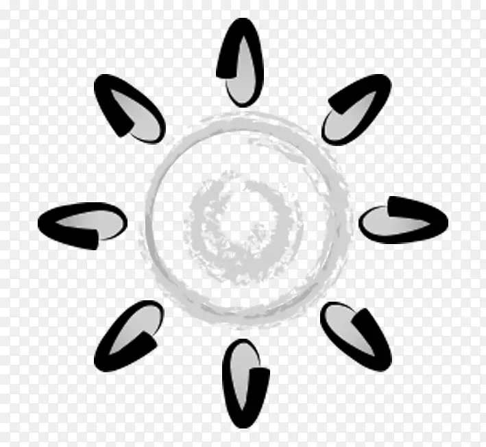 黑白圆圈-灰色和黑色太阳