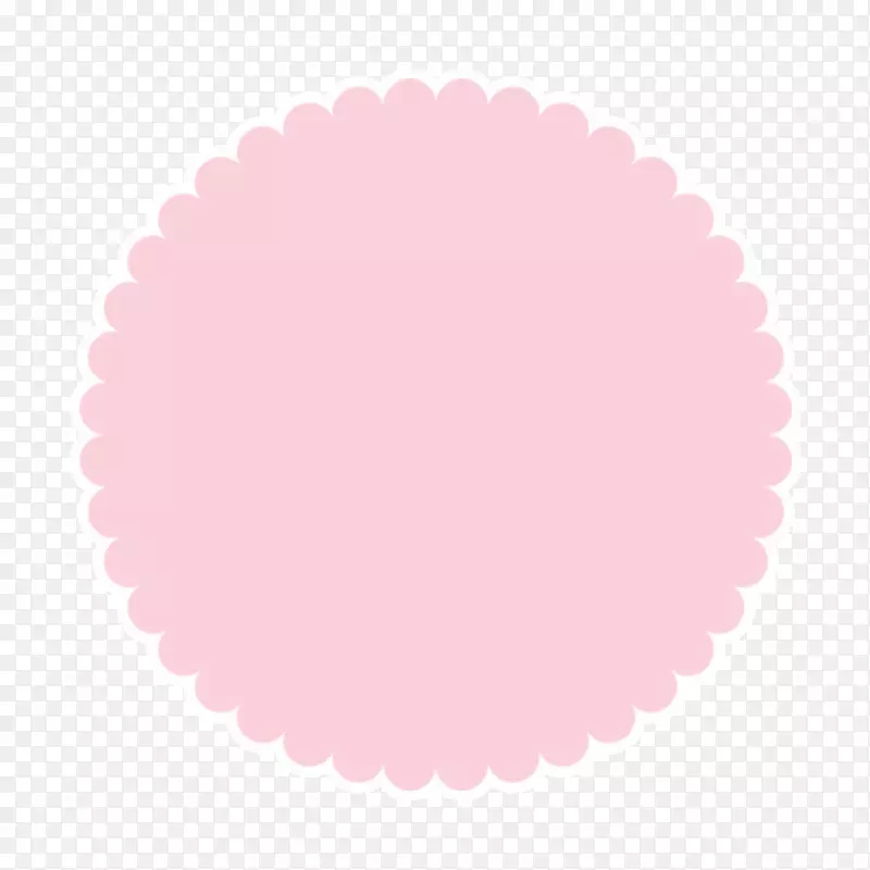 圆形图案-粉红色单花形边框