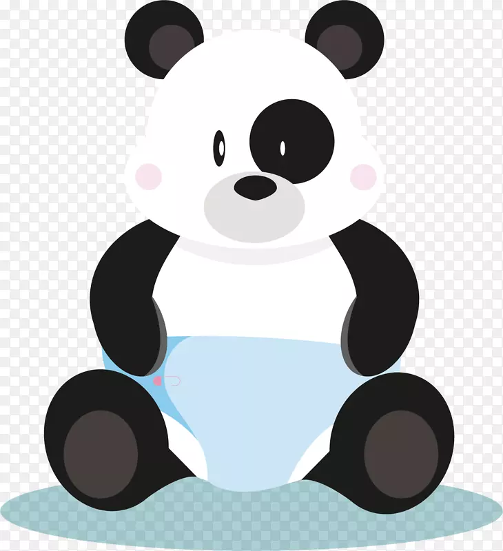 小狗大熊猫尿布婴儿剪贴画-熊猫宝宝载体