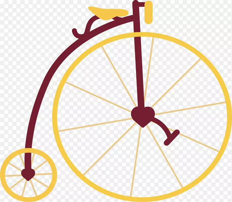自行车车轮-黄色车轮复古自行车