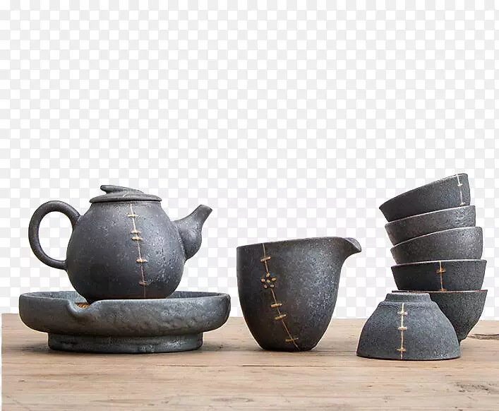 咖啡杯茶壶烤瓷点式铁瓷茶具