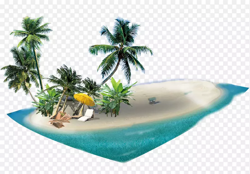 珠海海口山东航空-沙滩椰子树