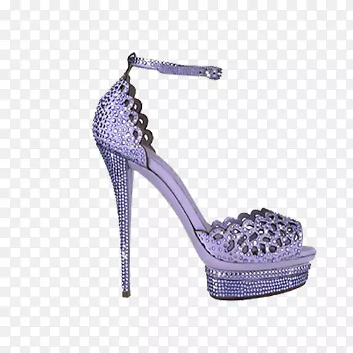 高跟鞋紫罗兰水晶紫色水晶高跟鞋