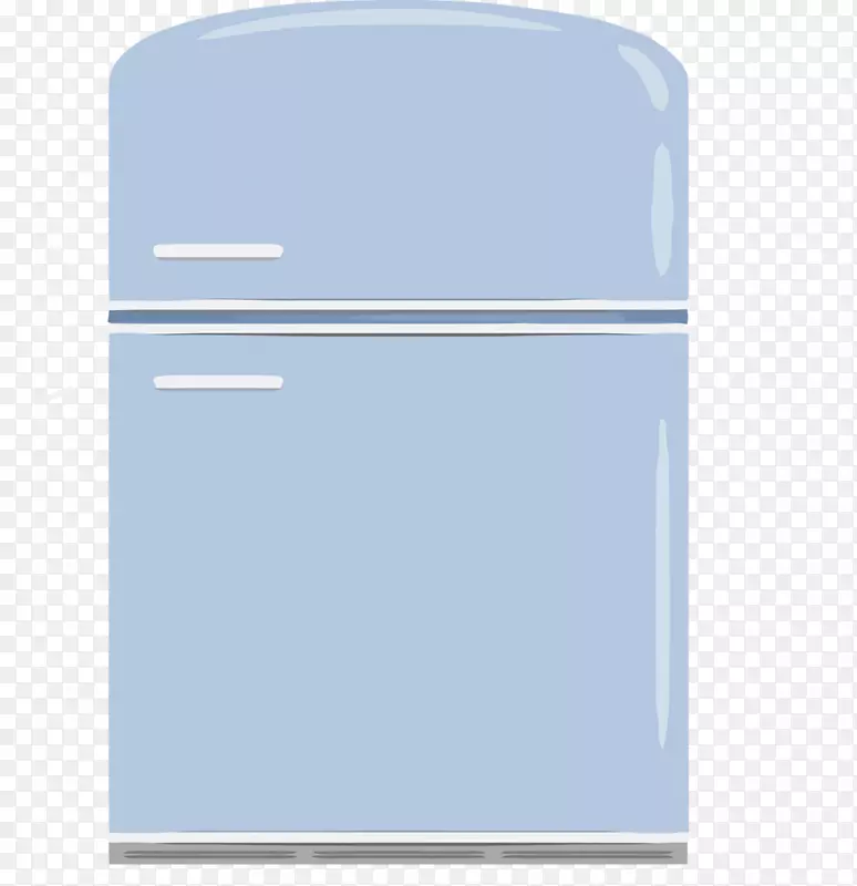 纸面角字体-创意手绘蓝色冰箱