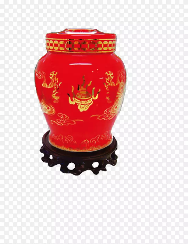 花瓶瓷红瓷夹艺术泡菜坛