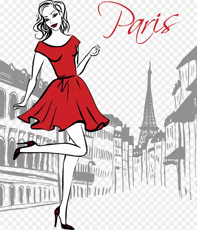 巴黎绘画摄影购物袋-嬉戏的女人