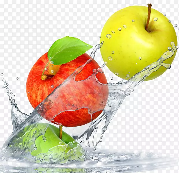 水过滤水果苹果橙墙纸-动态波进入水果装饰材料