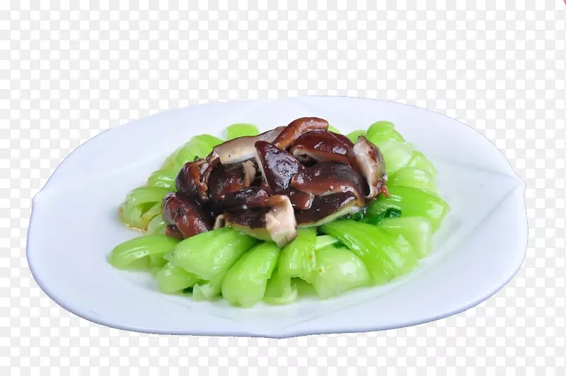 素食料理香菇鸡汤炒香菇卷心菜