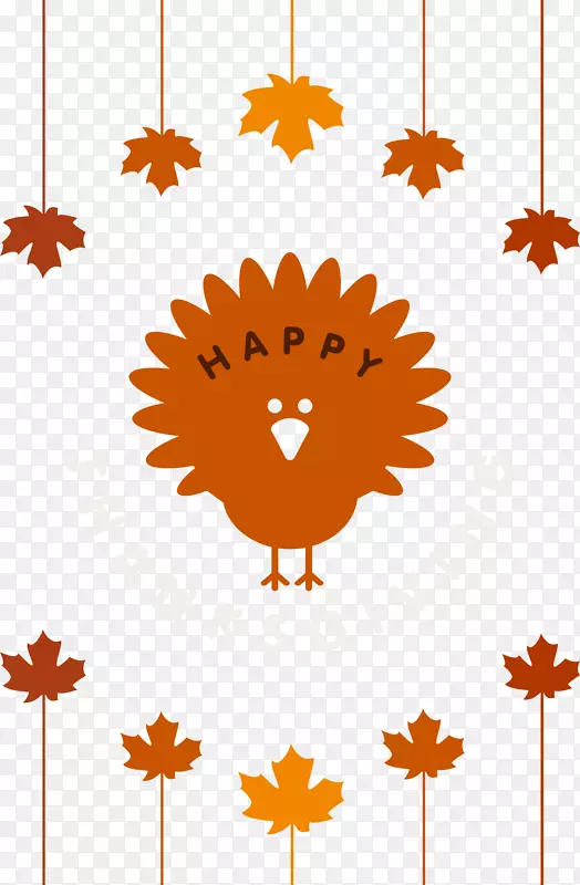 感恩节可伸缩图形火鸡肉图.带叶子的感恩节火鸡