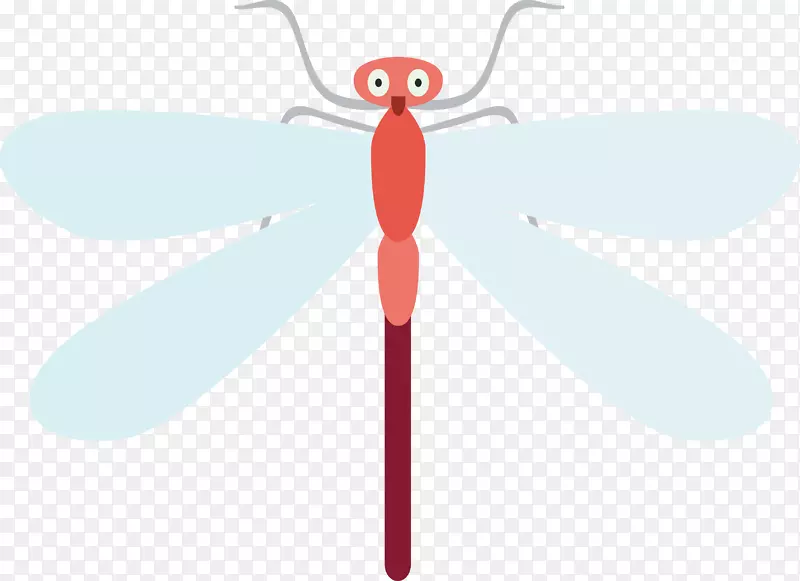 昆虫文字翅膀插图-卡通蜻蜓