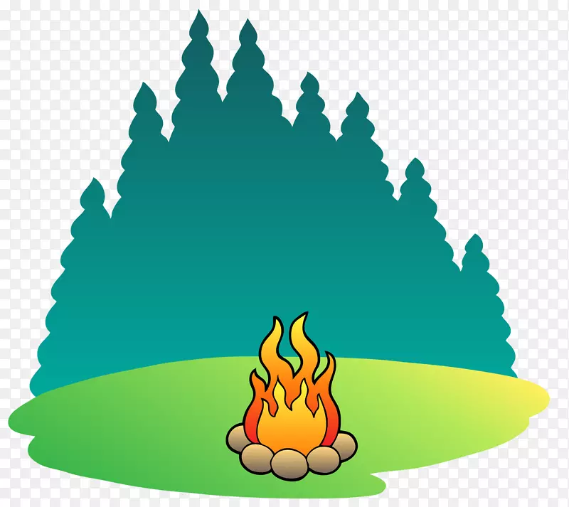 野营营地夏令营剪贴画.森林火灾材料
