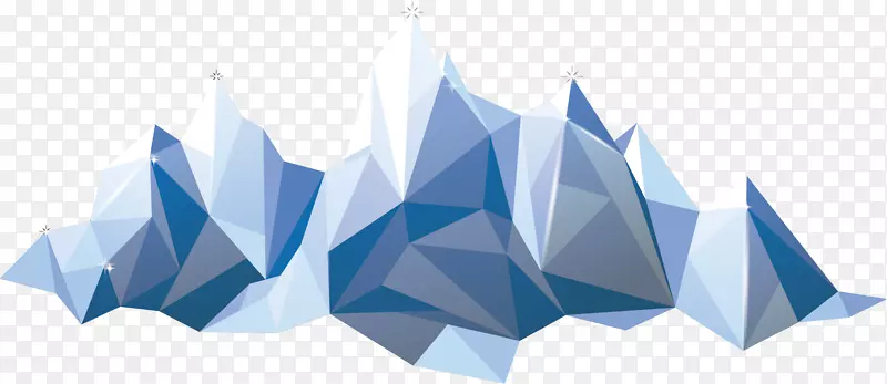山地折纸插图-卡通创意冰山基地