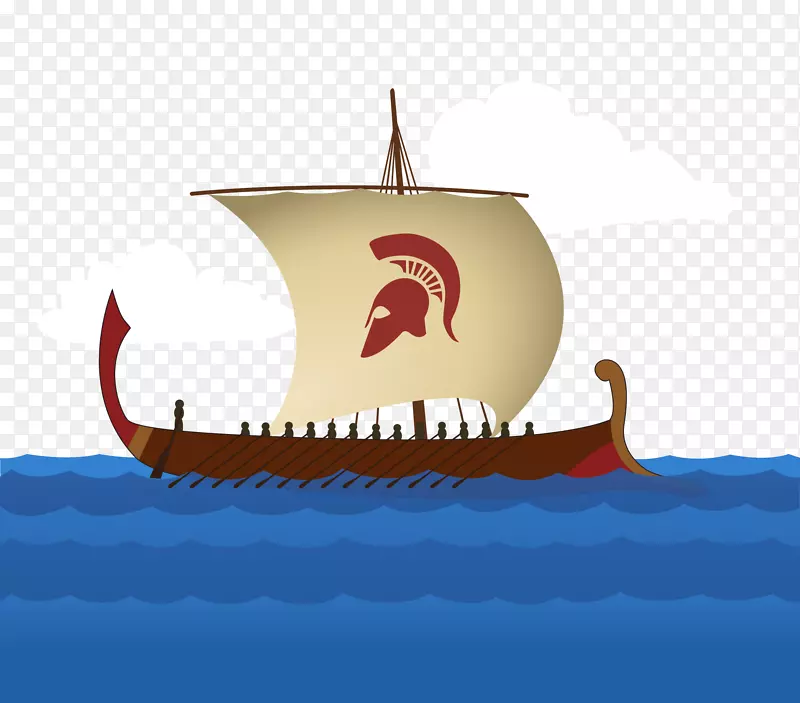 海盗船帆船插图.船舶航行材料
