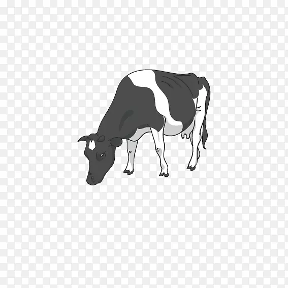 家畜养殖场绘画剪贴画-奶牛