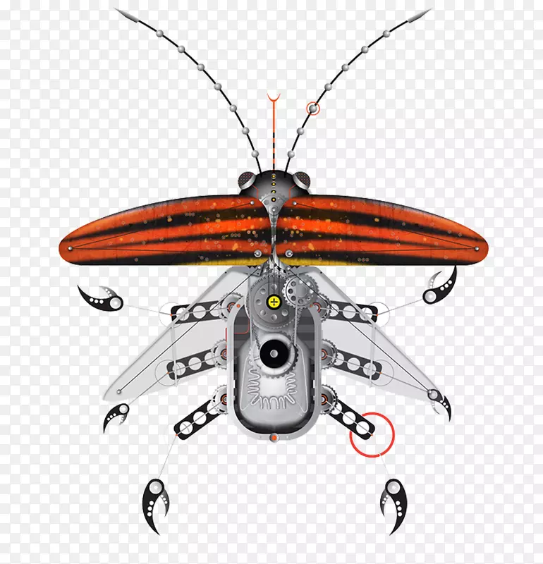 蝴蝶昆虫创造力天线-机械昆虫甲虫