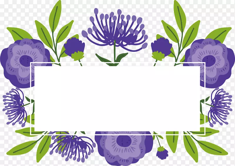 紫色-紫色浪漫花标题框