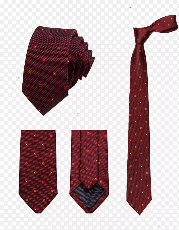 领结红圆点正式服饰-男士节日红色领带