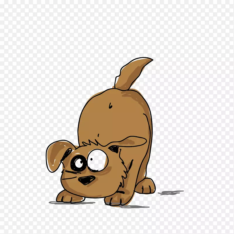狗卡通插图-有趣的小狗